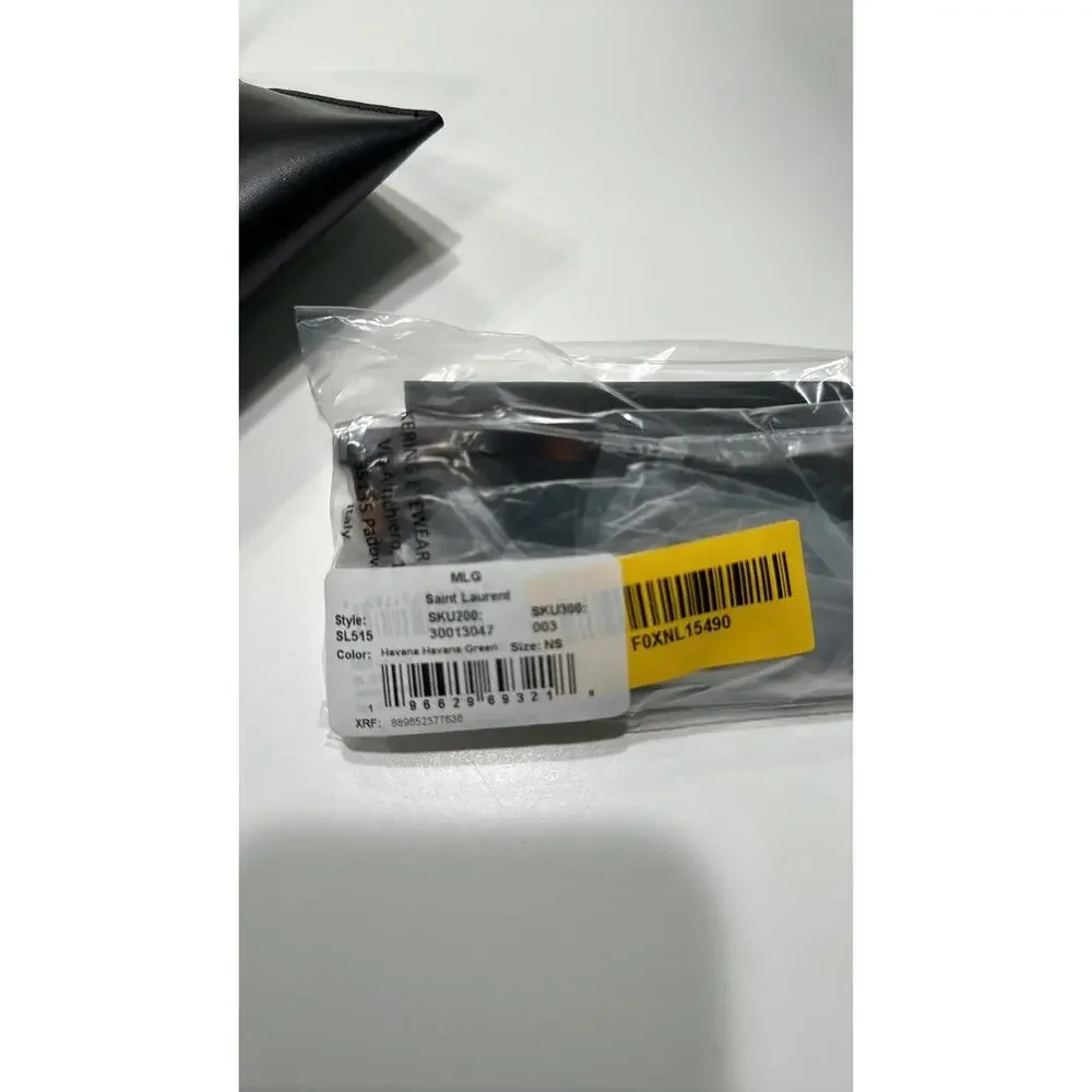 Saint Laurent 58mm Cat Eye Sunglasses Havana Green - Picture 9 of 11